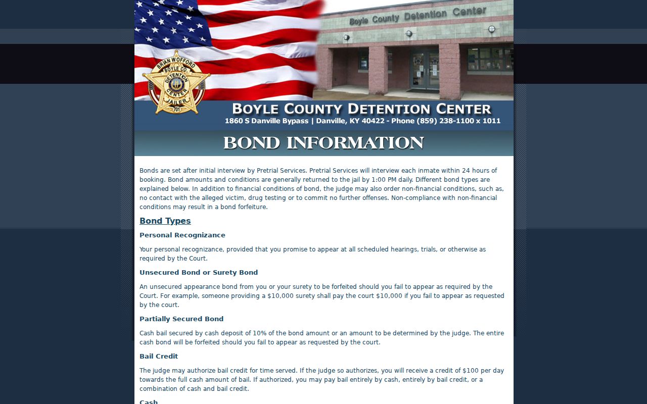 Boyle County arrest booking and bond information