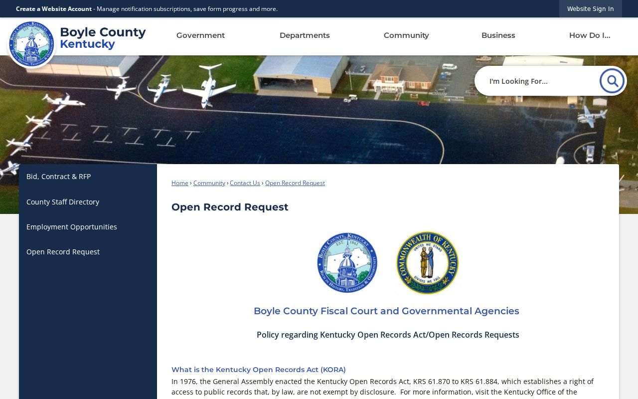Boyle County criminal records open records request