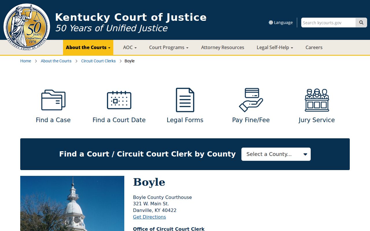 Boyle County criminal records court information