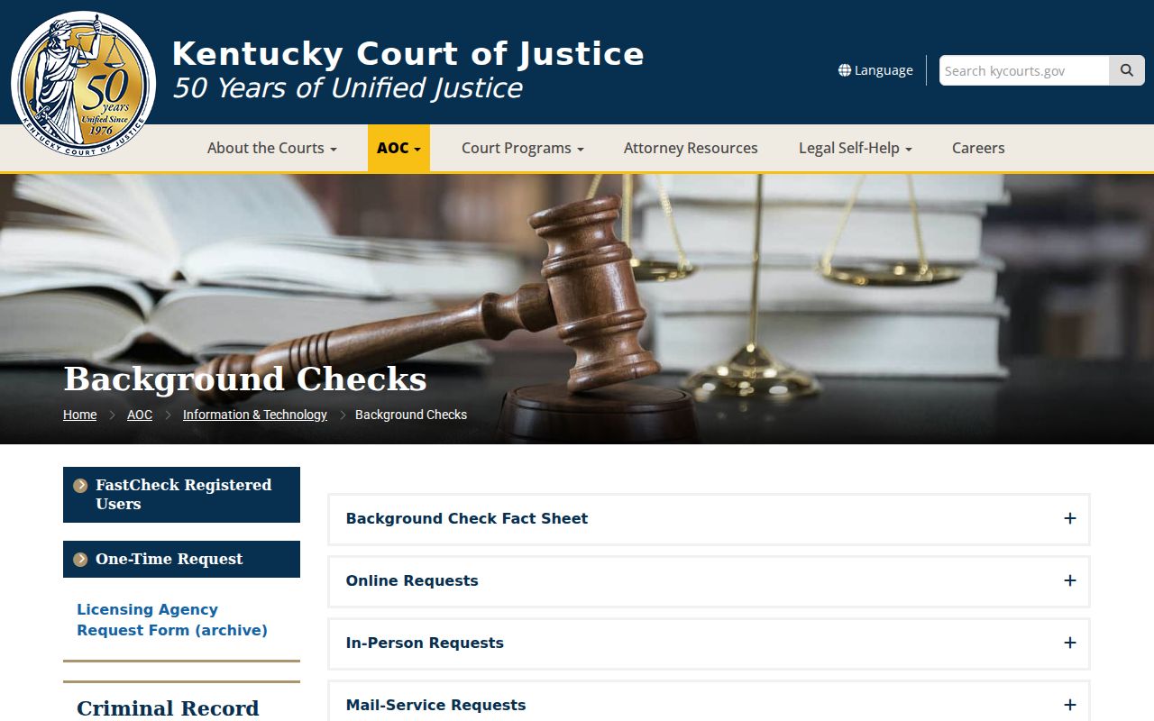 Boyle County criminal history AOC background report options