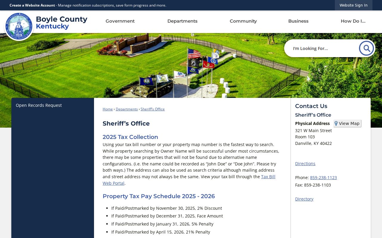 Boyle County criminal history sheriff office information