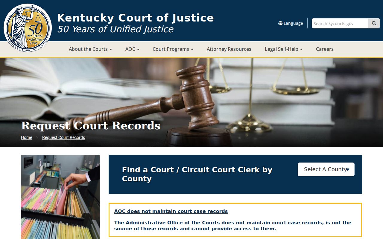 Boyle County court case record request instructions