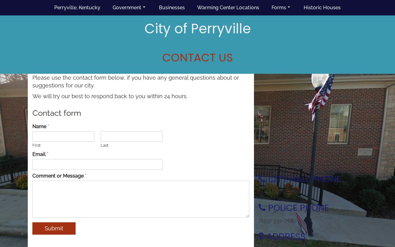 Boyle County Perryville criminal records police and City Hall contacts